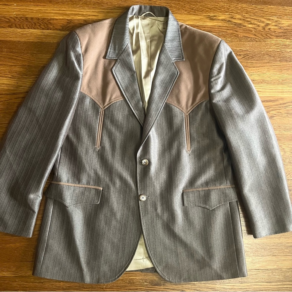 Circle S ranch blazer jacket 44R men’s western rockabilly brown Yokes